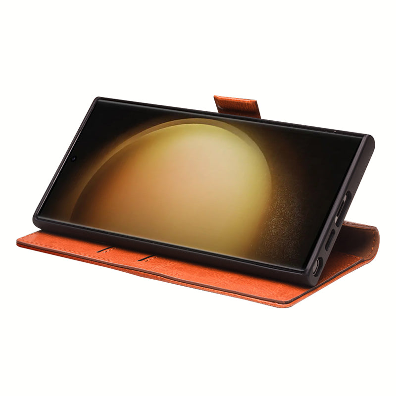 QIALINO til Samsung Galaxy S23 ægte ko læder flip cover pungholder telefon etui QIALINO til Samsung Galaxy S23 ægte ko læder flip cover pungholder telefon etui